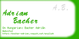 adrian bacher business card