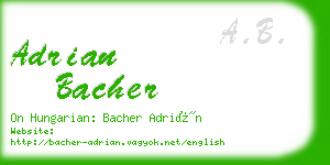 adrian bacher business card